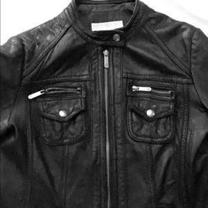 Michael Kors black leather jacket Medium